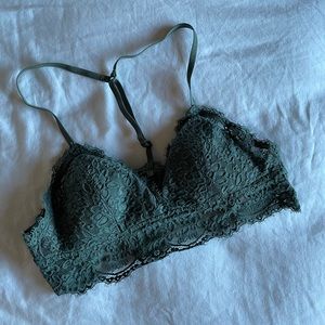 Aerie Lace Bralette Green Extra Small XS